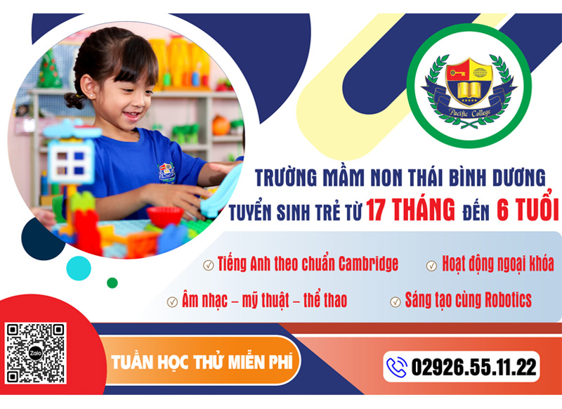 Trường mầm non Thái Bình Dương tuyển sinh năm học 2022 - 2023