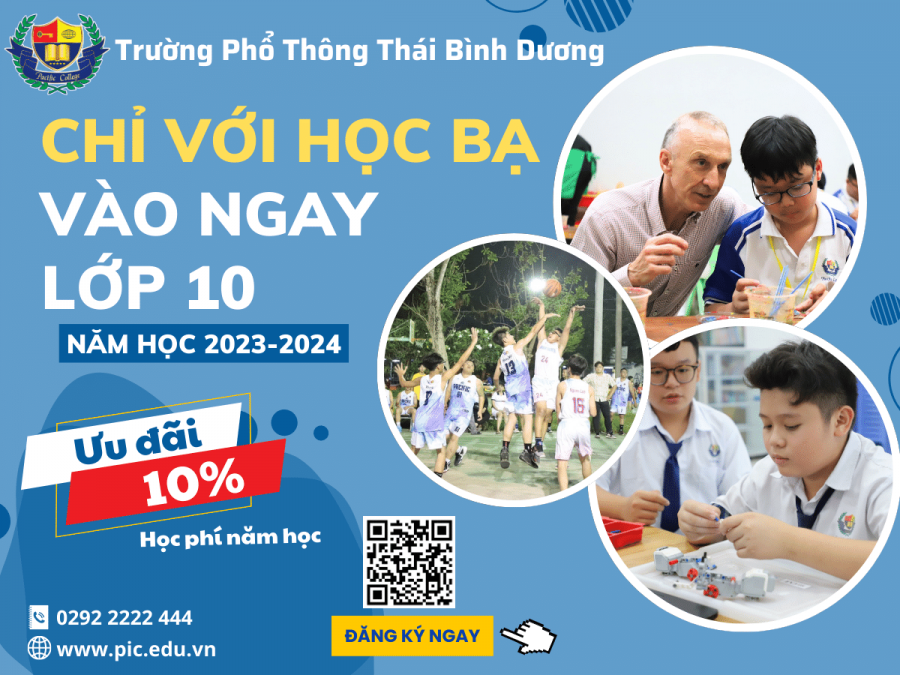 Chỉ với học bạ, vào ngay lớp 10 cùng nhà PIC