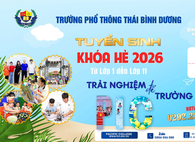 Tuyển sinh khóa hè 2026 - Trải nghiệm - Học tập - Trưởng thành tại trường phổ thông Thái Bình Dương