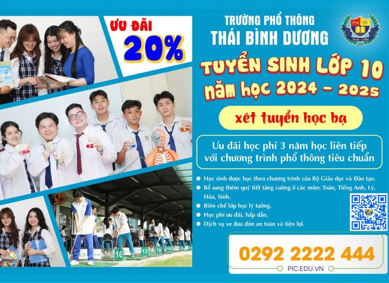 Tạo cơ hội tiếp cận tri thức cho tất cả học sinh - Trường phổ thông Thái Bình Dương tuyển sinh lớp 10